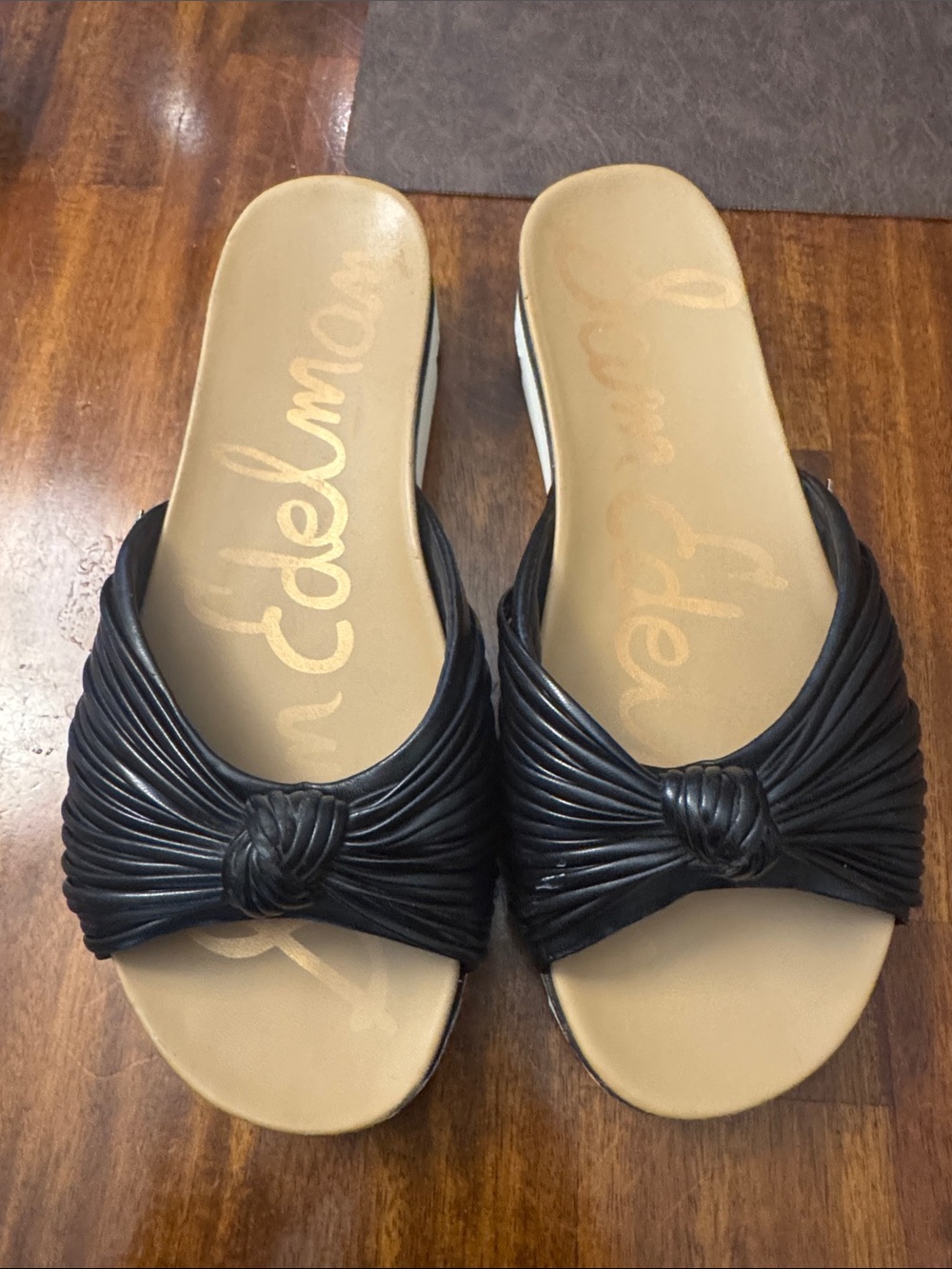 Sam Edelman Black Knotted Slide Mules